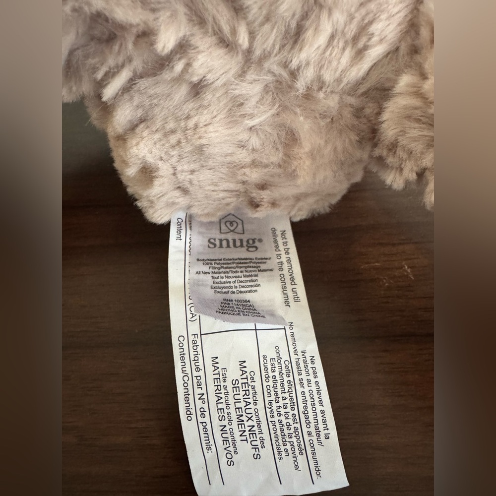 SNUG Plush Snuggle Tan BEAR Security Lovey Baby Toy 11” NEW - Picture 3 of 5